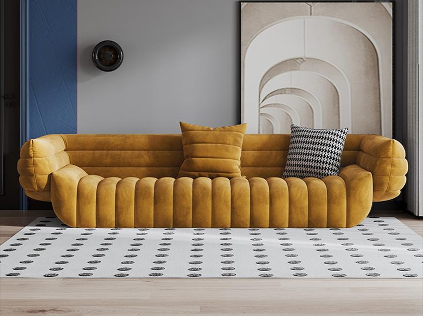 Italian light luxury post-modern leather sofa villa living room modular sofa model room high-end custom furniture